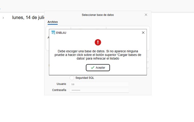 Elegir base de datos