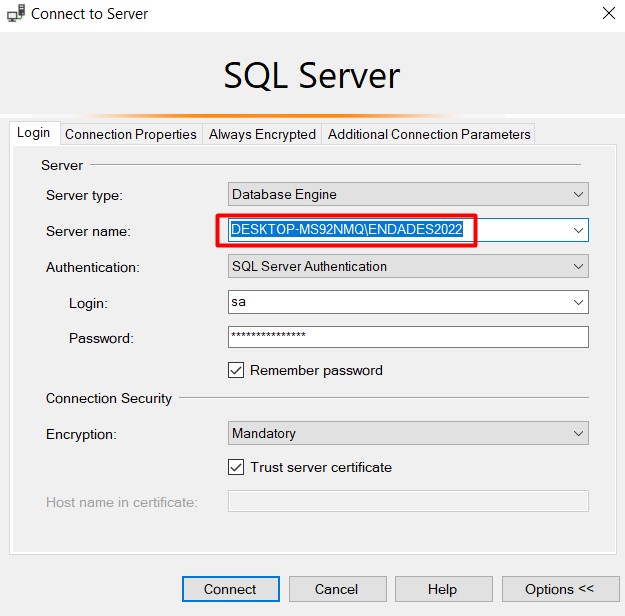 Conexión SQL